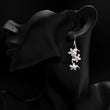 925 Silver Cascading Flower Dangle Earrings