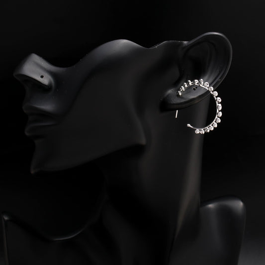925 Silver Dot Hoop Earrings