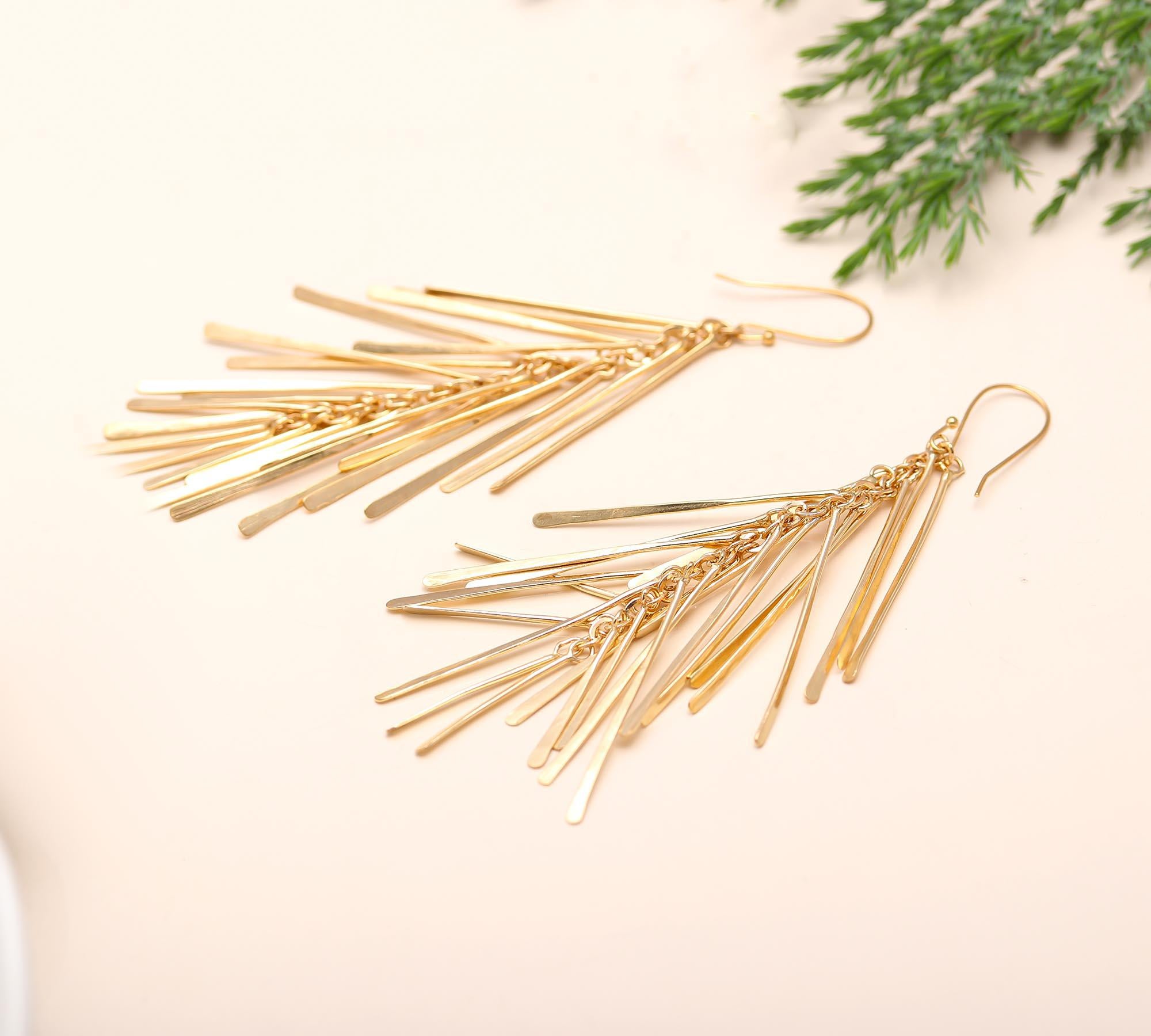 925 Silver Fringe Tassel Dangle Earrings