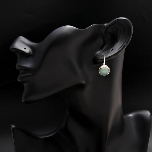 925 Silver Green Chalcedony Dangle Earrings