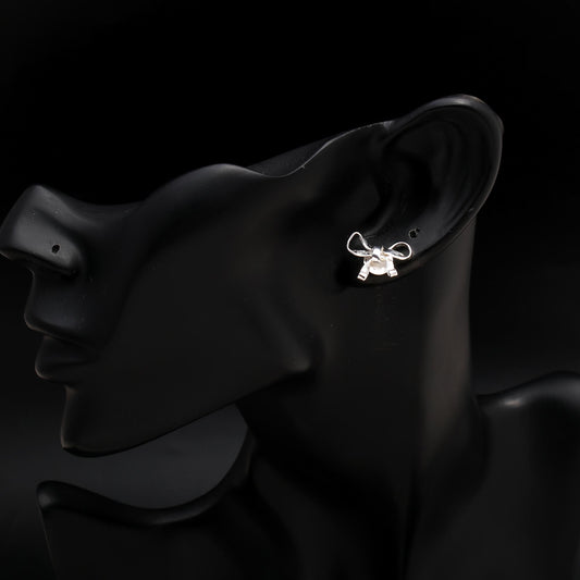 925 Silver Bow Knot Stud Earrings