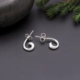 925 Silver Spiral Hook Stud Earrings