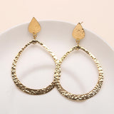 Brass Stud Earrings with Hammered Texture
