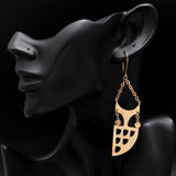 Brass Owl Long Dangle Earrings  Hypoallergenic