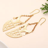 Brass Owl Long Dangle Earrings  Hypoallergenic