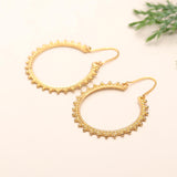 Brass Bali Hoop Earrings with Rawa Ball Work