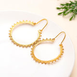 Brass Bali Hoop Earrings with Rawa Ball Work