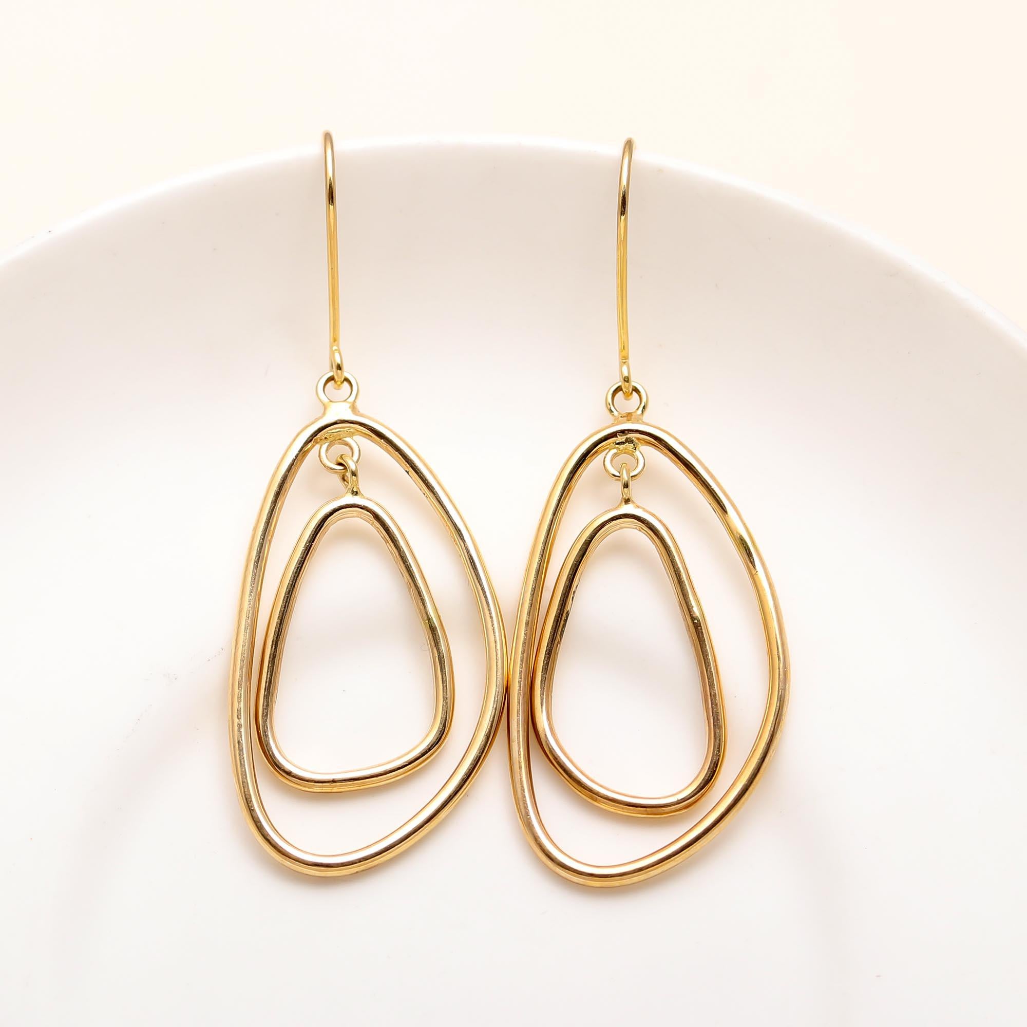 925 Silver Layered Dangle Earrings