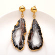 925 Silver Agate Slice Drop Earrings