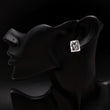 925 Silver Leaf Motif Rectangle Stud Earrings
