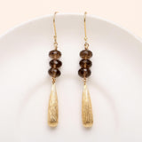 925 Silver Smoky Quartz Dangle Earrings