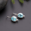 925 Silver Blue Topaz Dangle Earrings