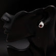 925 Silver Garnet Leaf Design Stud Earrings