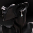 925 Silver Marquise Blue Topaz Dangle Earrings