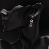 925 Silver Labradorite and Iolite Dangle Earrings