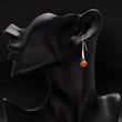 925 Silver Orange Moonstone Hook Earrings