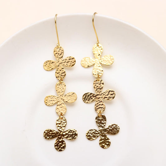 925 Silver Floral Dangle Earrings