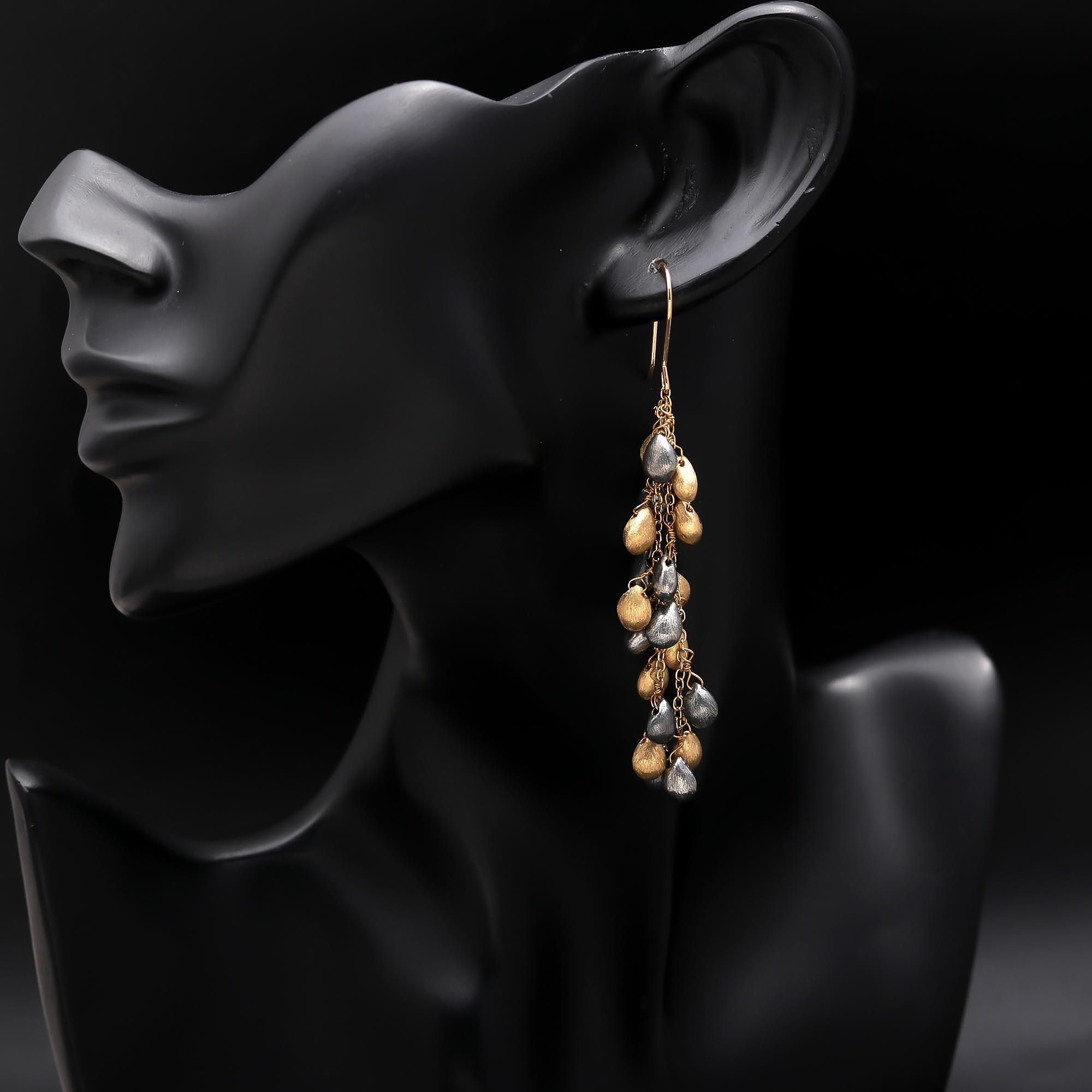 925 Silver Cluster Dangle Earrings