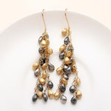 925 Silver Cluster Dangle Earrings