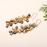 925 Silver Cluster Dangle Earrings