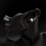 925 Silver Rainbow Moonstone Stud Earrings