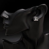 925 Silver Abstract Rectangle Stud Earrings