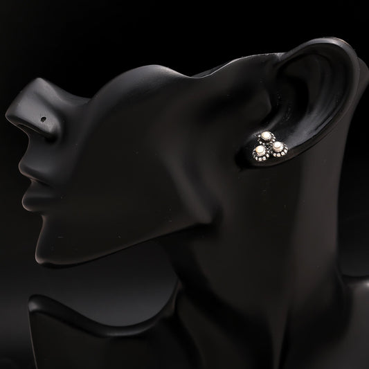 925 Silver Pearl Cluster Stud Earrings