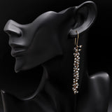 925 Silver Long Cluster Dangle Earrings