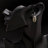 925 Silver Green Amethyst Dangle Earrings