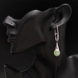 925 Silver Green Prehnite Dangle Earrings
