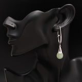 925 Silver Green Prehnite Dangle Earrings