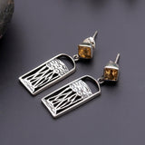 925 Silver Citrine Drop Earrings