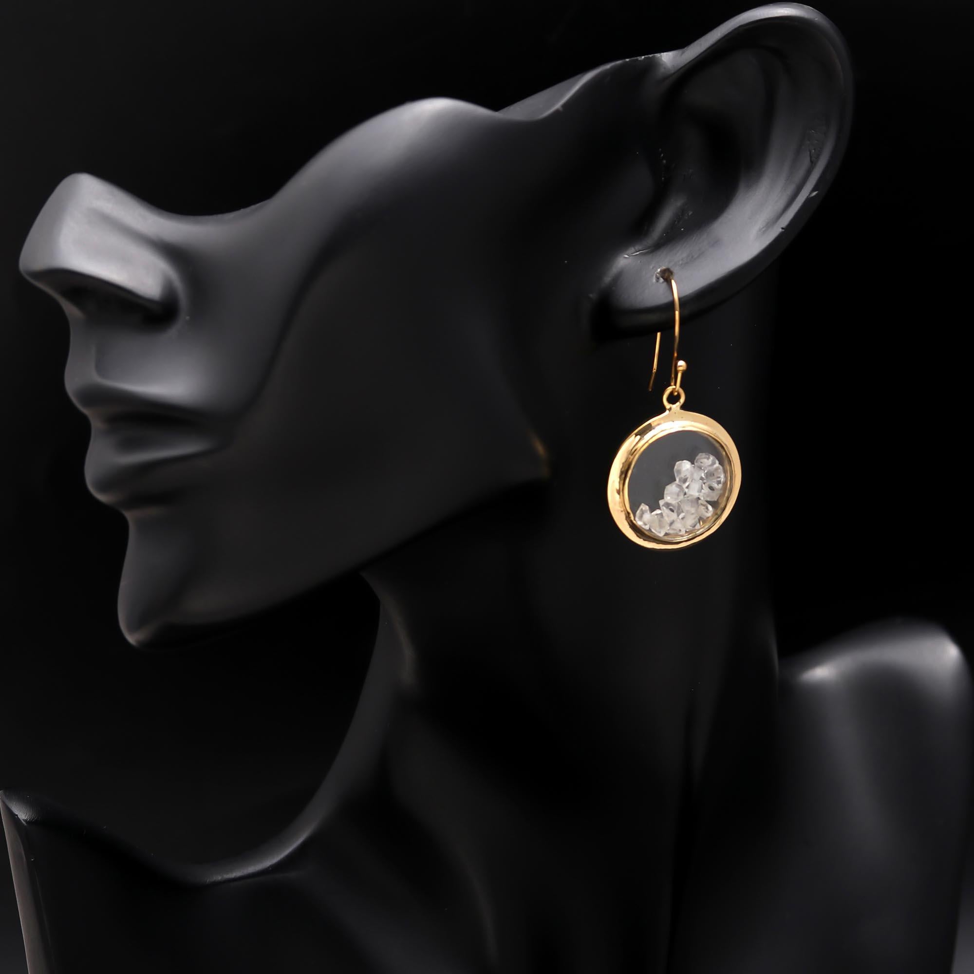 925 Silver Quartz Beads Dangle Earrings