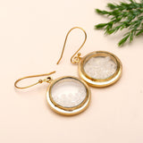 925 Silver Quartz Beads Dangle Earrings