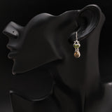 925 Silver Peridot and Smoky Quartz Dangle Earrings