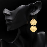 925 Silver Textured Disc Dangle Earrings