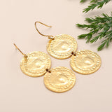 925 Silver Textured Disc Dangle Earrings