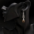 925 Silver Faceted Citrine Dangle Earrings