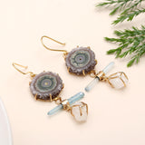 925 Silver Raw Crystal Dangle Earrings