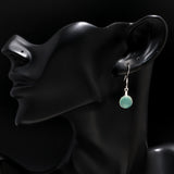 925 Silver Aqua Chalcedony Dangle Earrings