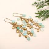 925 Silver Aqua Chalcedony Dangle Earrings