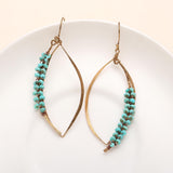 925 Silver Turquoise Beaded Dangle Earrings