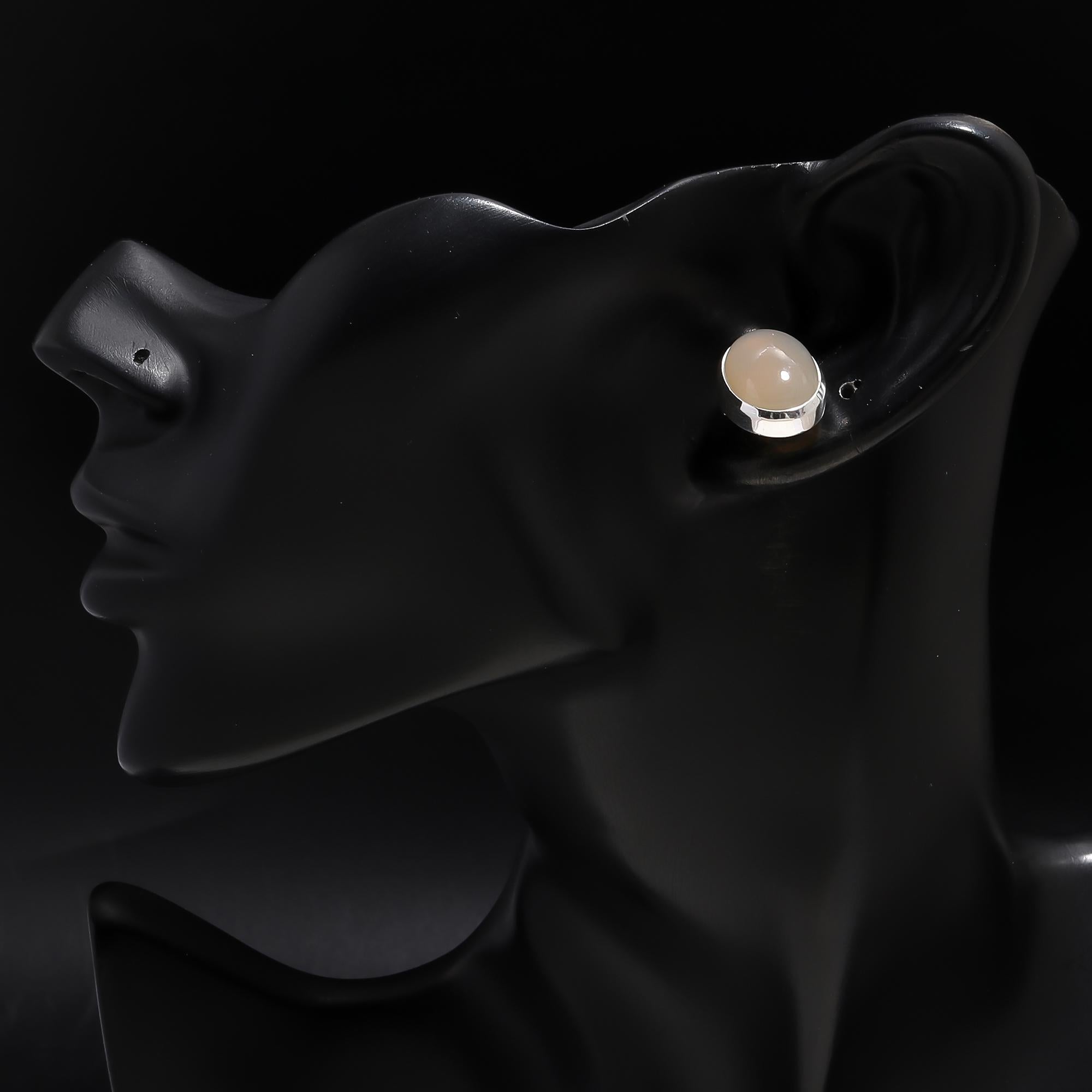 925 Silver Moonstone Stud Earrings