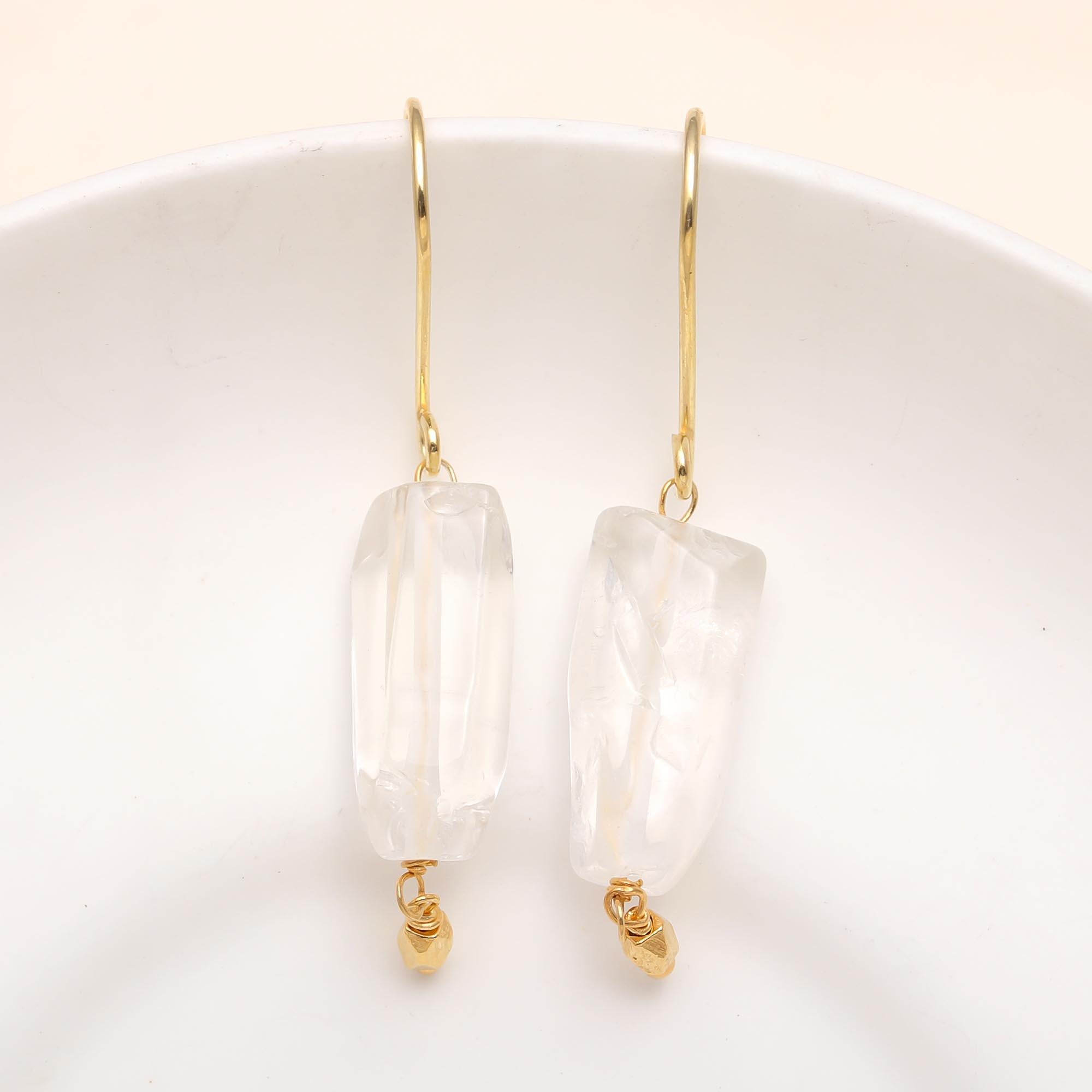 Crystal Gemstone Dangle Earrings
