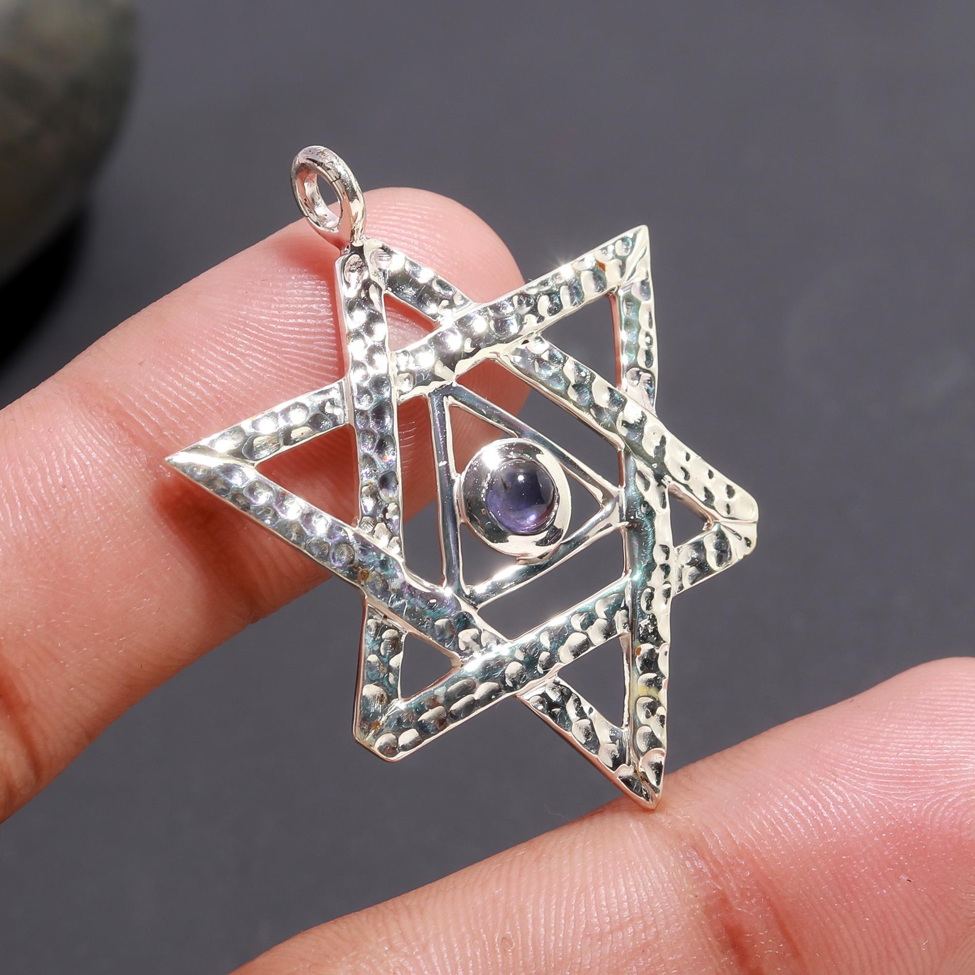 925 Silver Hammered Star Pendant