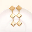 925 Silver Square Link Drop Earrings