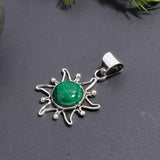 925 Silver Sunburst Malachite Pendant