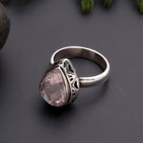 925 Silver Rose Quartz Ring