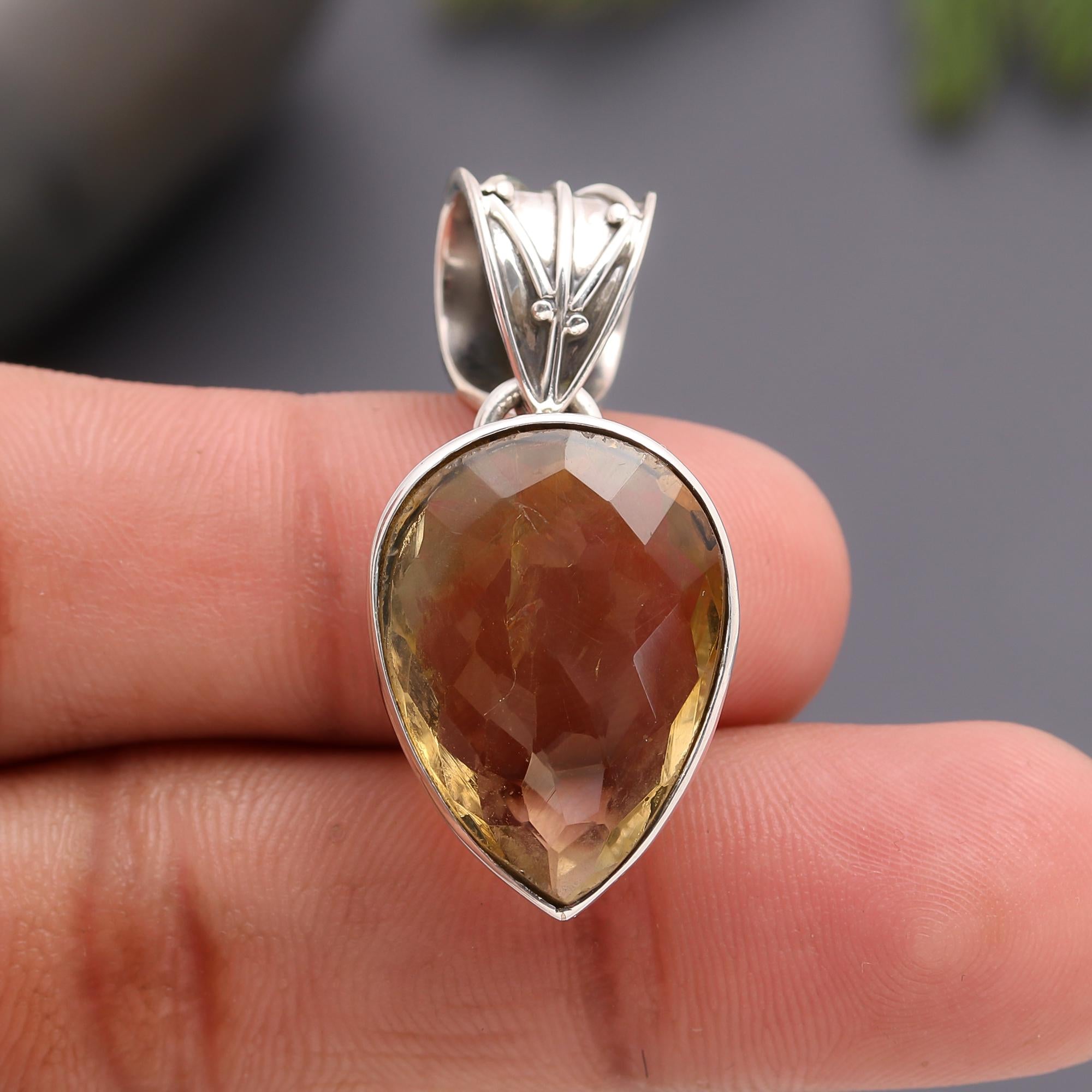 925 Silver Citrine Pendant