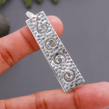 925 Silver Hammered Spiral Bar Pendant